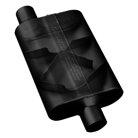 Flowmaster 40 Series Steel 2.5 Inch Muffler 42542 Muffler, Series, in. Inlet/Outlet, Center Inlet, Offset Outlet, Aluminized Steel, Black, Each