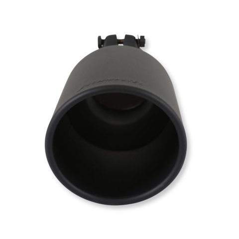 Flowmaster Round, Black 3 Inch Exhaust Tip 15406B Tip, Clamp-On, 304 Stainless Steel, Ceramic Coated, 3.00 in. Inlet, 4.50 in. Outlet, 11.00 in. Length, Universal, Each