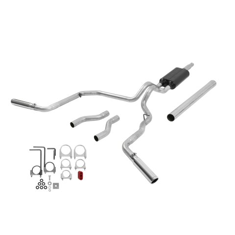Flowmaster American Thunder Exhaust Systems 17471 Exhaust, Thunder, Cat-Back, Steel, Aluminized, Polished Stainless Tips, Ford, Pickup, 4.9, 5.0, 5.8L