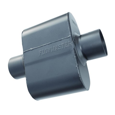 Flowmaster Super 10 Series 409 Stainless Steel 3 Inch Muffler 843015 Muffler, Series, 3.0 in. Center Inlet/3.0 in. Center Outlet, Chambered, Steel, Black, Each