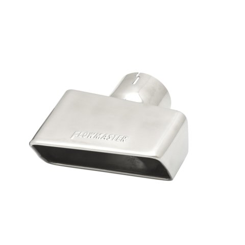 Flowmaster Square, right side, Polished 3 Inch Exhaust Tip 15393 Tip, Single, Clamp-on, Stainless, Polished, in. Inlet I.D., 7 in. Length, Each