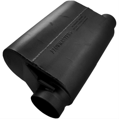 Flowmaster Delta Force 40 Series Race Steel 3.5 Inch Muffler 53545-10 Muffler, Series, 3 1/2 in. Inlet/3.0 in. Outlet, Same Side Offset, Steel, Black, Each