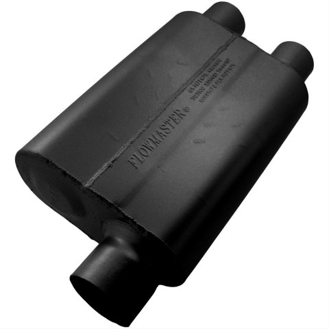 Flowmaster 40 Series Delta Flow Steel 3 Inch Muffler 9430412 Muffler, Series, in. Inlet/Dual 2 1/2 in. Outlet, Steel, Black, Each