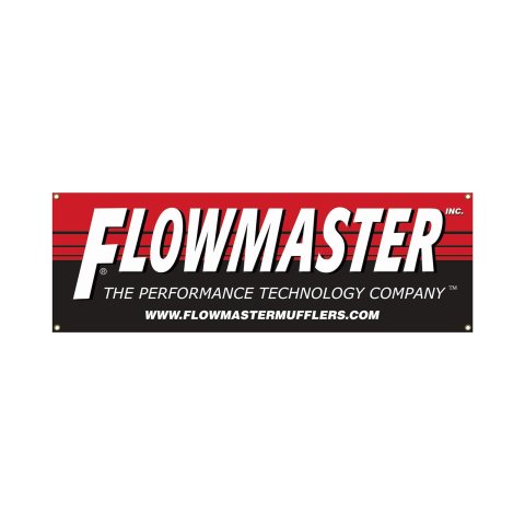Flowmaster Banners 651703 Banners, Vinyl, Black/Red, Logo, Grommets, 24 in. Width, 84 in. Length, Each