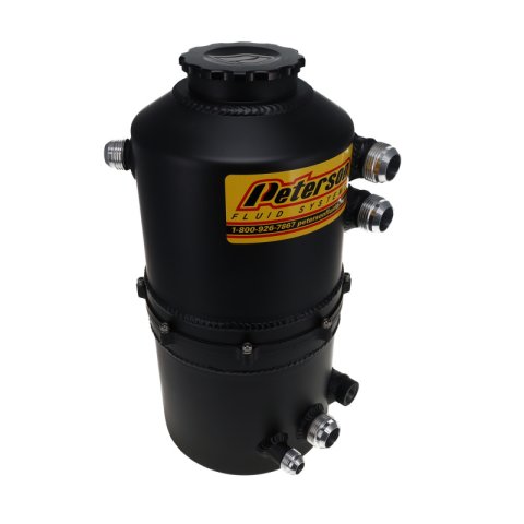 Peterson Fluid Systems Oil Tanks 08-0786-BLK Black 2.3 Gallon Tank with Dual Scavenge Return