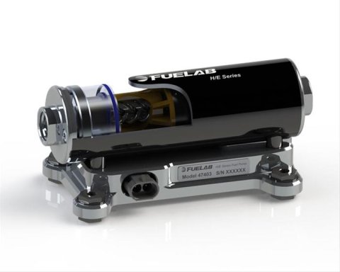 FUELAB H/E 474 Series Brushless Twin-Screw Fuel Pumps 47402 Pump, Electric, Twin-Screw, Brushless, External, Aluminum, Black, 350 LPH, Universal, Each