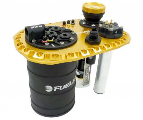 FUELAB Gold Quick Service Surge Tanks 62723-2 Fuelab Tank, 500 LPH Lift Pump,Single 500 LPH, 1400 HP Max, Controller,Mounting Bracket, Hardware, Gasket, Each