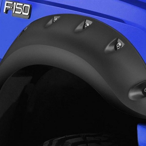 Bushwacker Cut-Out Fender Flares 20940-02 Flares, Cut-Out, Front and Rear, Black, Dura-Flex Thermoplastic, Ford, Set of 4