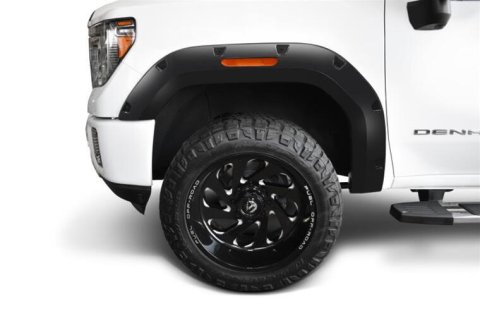 Bushwacker Pocket-Style Fender Flares 40165-02 Flares, Pocket-Style, Front, Matte Black, Dura-Flex Thermoplastic, GMC, Pair