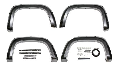 Bushwacker Pocket-Style Fender Flares 40969-02 Flares, Pocket Style, Front/Rear, Black, Dura-Flex Thermoplastic, Chevrolet, Set of 4