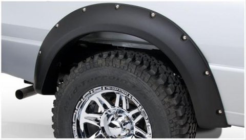 Bushwacker Pocket-Style Fender Flares 21038-02 Flares, Pocket Style, Rear, Black, Dura-Flex Thermoplastic, Ford, Pair