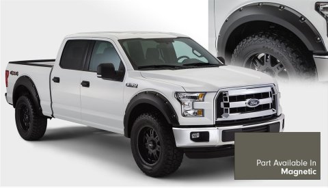 Bushwacker Color-Matching Pocket Style Fender Flares for 2016-2017 F-150 - 20935-6A Flares, Style, Front/Rear, Dura-Flex Thermoplastic, Magnetic, Ford, Set of 4
