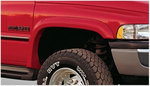 Bushwacker Extend-A-Fender Flares for 1994-2002 RAM 3500, 2500, 1994-2001 1500 - 50009-11 Fender Flares, Extend-A-Fender, Front, Black, Dura-Flex Thermoplastic, Dodge, Pair