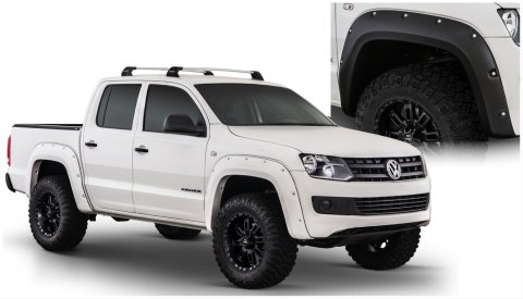 Bushwacker Pocket-Style Fender Flares 171901-02 Flares, Pocket Style, Front and Rear, Dura-Flex Thermoplastic, Black, Volkswagen, Set of 4