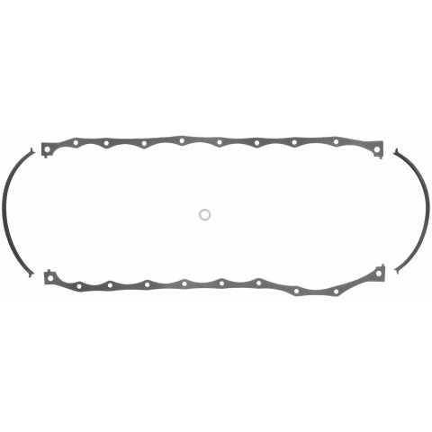 Fel-Pro Performance Oil Pan Gaskets 1811 Gasket, Multi-Piece with Drain Plug Seal, Rubber-Coated Fiber, Ford, 351C, 351M, 400M, Kit