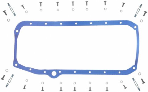 Fel-Pro Oil Pan Gaskets OS 34509 T Gasket, 1-Piece, Rubber/Steel Core, Chevrolet, Small Block, Thin Seal, Each