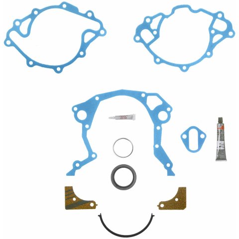 Fel-Pro Timing Cover Gaskets TCS 45168 Gasket, Cover, Cork/Rubber, DeTomaso/Ford, Lincoln, Mercury, 221-302/351W, V8, Kit