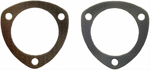 Fel-Pro Performance Collector Gaskets 2000 Gaskets, Triangle, Steel Core Laminate, 3-Hole, 2.75 in. Inside Diameter, Pair
