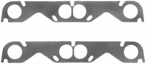 Fel-Pro Performance Exhaust Header Gasket Sets 1407 Gaskets, Header, Steel Core Laminate, Round Port, Chevy, Small Block, Hooker/Stahl Adapter, Set