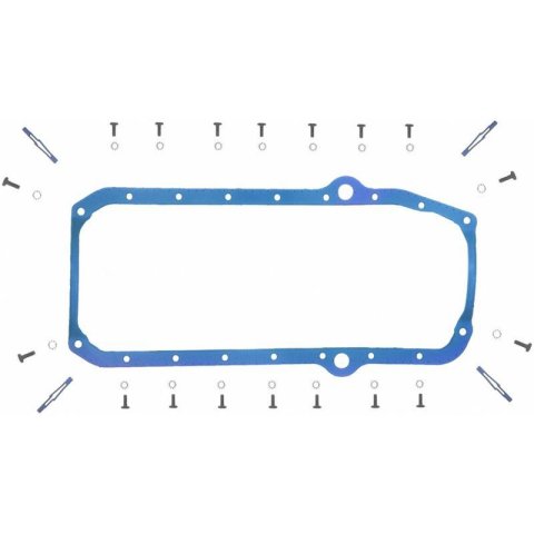 Fel-Pro Oil Pan Gaskets OS 34510 T Gasket, 1-Piece, Rubber/Steel Core, Chevy, Small Block, Thick Front Seal, Chevy, Small Block, Each