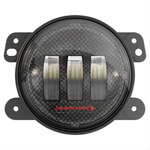 J. W. Speaker 6145 J2 Series LED Fog Lights 554413 Auxiliary Lights, Model J2, Fog, 4 in. Round, Black Die-Cast Aluminum Housing, Carbon Fiber Bezel, Polycarbonate Lens, Pair