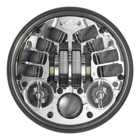 J. W. Speaker 8790 Adaptive 2 LED Headlights 555101 Headlight, LED, Round, Clear Lens, Gray Housing, Chrome Inner Bezel, 5.750 in. Diameter, Each