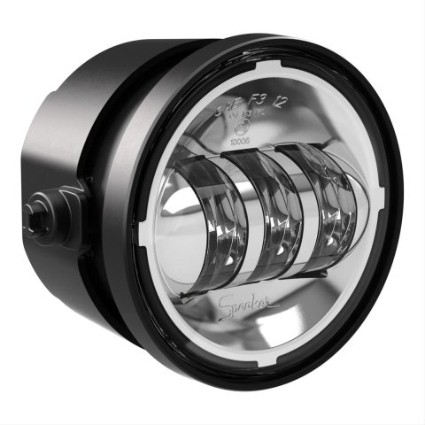 J. W. Speaker 6146 Ford Fog Lights 549681 Auxiliary Light, Light, LED, Bumper Mount, 4 in. Round, Clear, Chrome Inner Bezel, Aluminum, 12 V, Ford, Pair