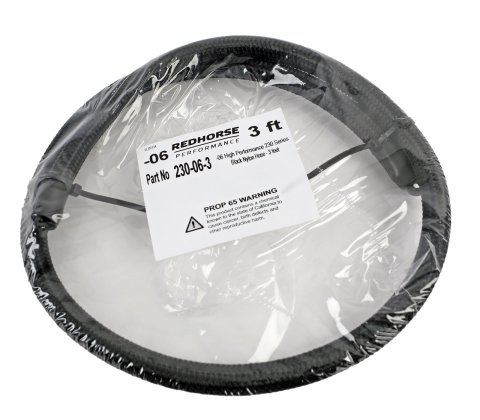 Redhorse Performance 230 Series Black Nylon Braided Hose -6 AN 3 ft. 230-06-3 Hose, Series, Nylon, Black, AN, Length, Each