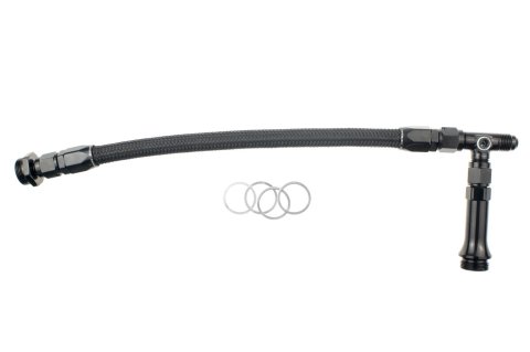Redhorse Performance 5140 Series Dual-Feed Carburetor Kits 5140-06-2 Feed Lines, Series, Braided Nylon, Fittings, Black, Single -6 AN Male Threads Inlet, Dual 7/8-20 in. Male Threads Outlet, Each