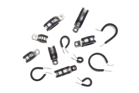 Redhorse Performance 220 Series Cushioned Hose Clamps 220-10-2 Mounting Clamps, Cushioned, Aluminum, Natural, Rubber, -10 AN, 1/4 in. Mounting Hole, Sold as a set of 10