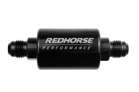 Redhorse Performance 4151 Series 35 Microns Fuel Filter with -6 AN Inlet Size 4151-06-2-35 Filters, Series, Inline, Black Aluminum Housing, Stainless Steel Mesh Element, microns, Male Threads Inlet/Outlet, Gas, Each