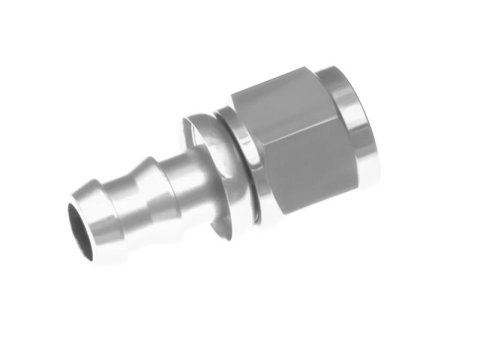 Redhorse Performance 2000 Series Push-Lock Hose Ends 2000-08-5 Ends, Series, Push Lock, -8 AN Female Threads, Socketless barb, Straight, -8 AN Hose, Aluminum, Clear Anodized, Each