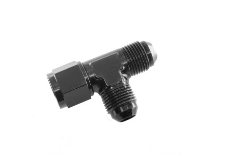 Redhorse Performance 828 Series Tee Adapter Fittings 828-10-2 Fitting, Adapter, AN with Female Swivel On Run -10 AN, Aluminum, Black Anodized, Each