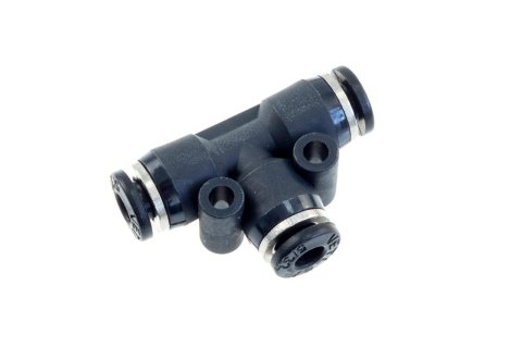 Redhorse Performance 4725 Series Vacuum Tee Fittings 4725-04-04-2 Fittings, Fittings, Plastic, Black, 1/4 in. Push To Connect Ends, Each