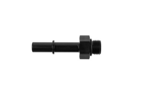 Redhorse Performance 812 Series Push On EFI Fittings 812-06-05-2 Fuel Rail Fitting, Aluminum, Black Anodized, 5/16 in. Male Spring Lock to -6 AN ORB Male Threads, Each