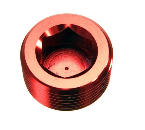 Redhorse Performance 932 Series Pipe Plugs 932-04-3 Fitting, Socket Plug, Internal Allen Head, Aluminum, Red Anodized, 1/4 in. NPT, Male Threads, Pair