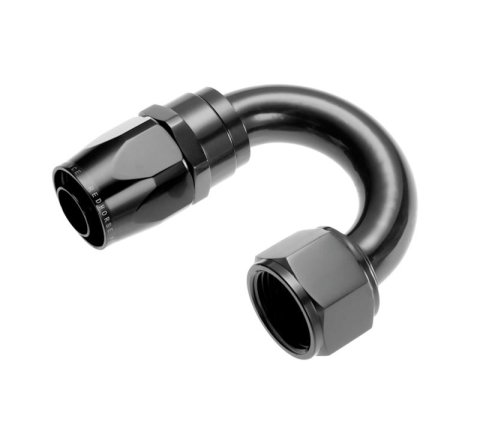 Redhorse Performance 1000 Series Swivel Seal Hose Ends 1180-12-2 Ends, Series, Seal, -12 AN Female Threads, Reusable swivel, 180 degree, -12 AN Hose, Aluminum, Black Anodized, Each