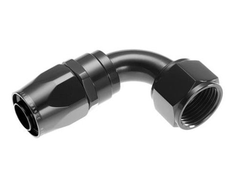 Redhorse Performance 1000 Series Swivel Seal Hose Ends 1090-10-2 Ends, Series, Seal, -10 AN Female Threads, Reusable swivel, 90 degree, -10 AN Hose, Aluminum, Black Anodized, Each