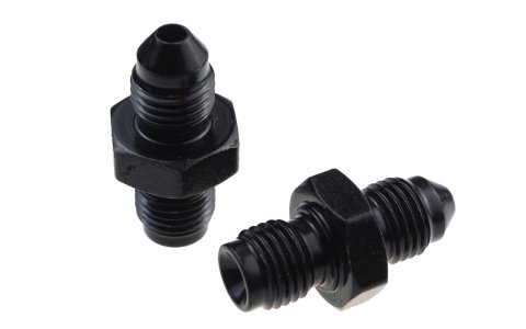 Redhorse Performance 336 Series Inverted Flare Male Adapters 336-03-11-2 Fittings, Brake, -3 AN to M10 x 1.00 Thread Flare, Steel, Black, Pair