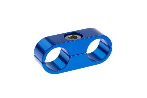 Redhorse Performance 730 Series AN Hose Separators 730-10-10-1 and Line Mounting Clamps, Separators, 2 Capacity, Aluminum, Blue Anodized, 0.625 in. O.D., for -10 Braided Hose, Each