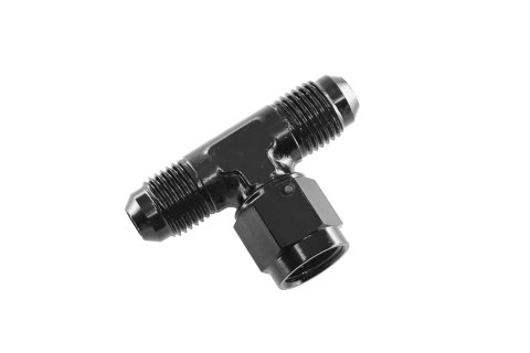 Redhorse Performance 827 Series Tee Adapter Fittings 827-04-2 Fitting, Adapter, AN with Female Swivel On Bottom -4 AN, Aluminum, Black Anodized, Each