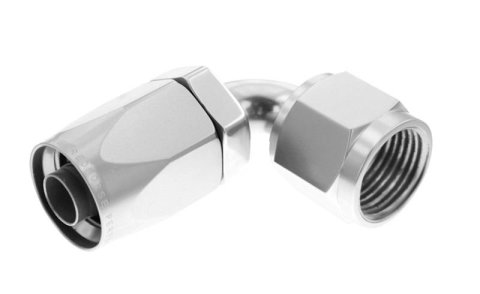 Redhorse Performance 6000 Series Non-Swivel Seal Hose Ends 6090-06-5 Ends, Series, Seal, -6 AN Female Threads, Reusable non-swivel, 90 degree, -6 AN Hose, Aluminum, Clear Anodized, Each