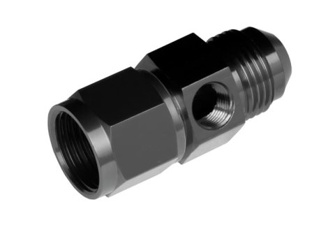 Redhorse Performance 9192 Series Gauge Adapters 9192-04-2 Fitting, Pressure Adapter, Straight, Aluminum, Black Anodized, -4 AN Male, -4 AN Female, 1/8 in. NPT Female, Each