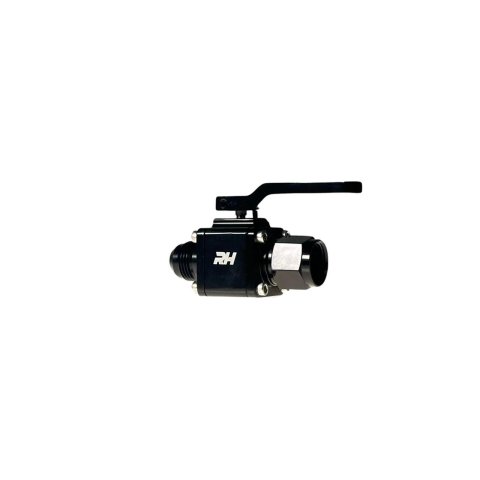 Redhorse Performance Shut-Off Valves 4676-10-10-2 Inline Shut Off Valve -10AN Male Inlet, -10AN Female Outlet - Black