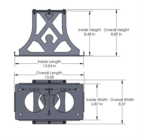 Artec Industries Battery Boxes OY2151 Mount, Steel, Natural, Odyssey PC2150, Kit