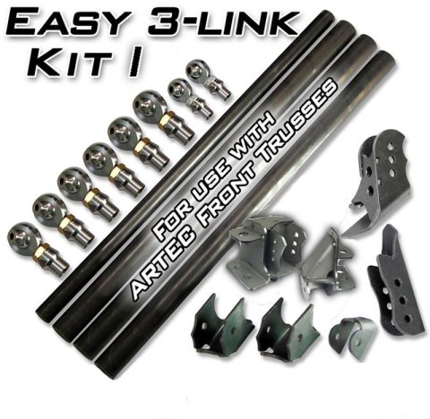 Artec Industries Easy 3-Link Kits LK0304 Three Link Kits, 3 Link Kit I, Dual Bracket, Outside Frame, for Ford 85-91 Truss, without Tubing, Kit