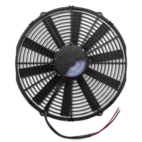 16 Inch 3,400 CFM Proform Brushless Electric Fan 67036 Fans, Fans, Single, Puller, cfm Maximum, Plastic, Black, 24.30 amps, 16.00 in. Diameter, Each