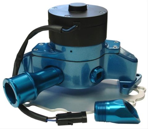 Proform Electric Water Pumps 68220B Pump, Electric, 35 gpm, Aluminum, Blue, Ford, Small Block, Includes Hose Adapter, Each
