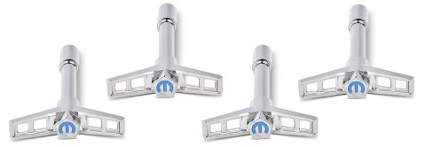 Proform Mopar Licensed Valve Cover Fasteners 440-902 Wing Nuts, Chrome, Blue Emblem on Top, Set of 4