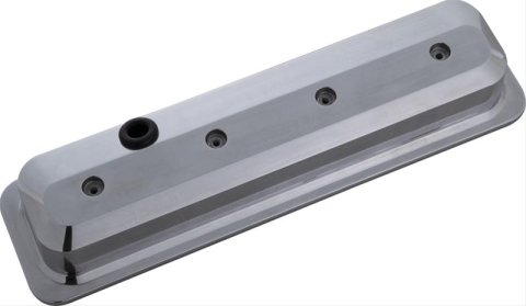 Proform GM Licensed Slant Edge Valve Covers 141-846 Cover, Cast Aluminum, Polished, Plain, Chevy, Small Block, Pair
